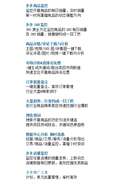 淘宝、拼多多、京东、1688，抖音免费插件 数据分析评价等