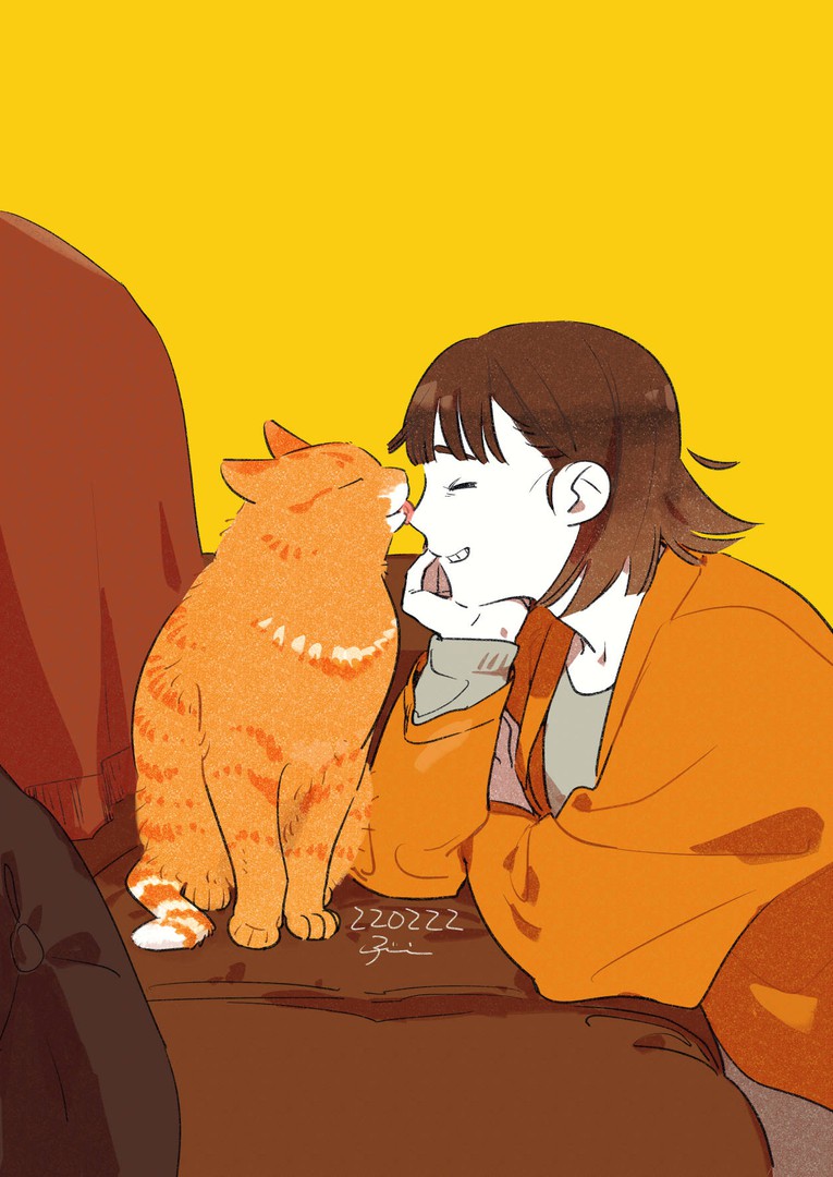 猫と人 ふじひと 一绘