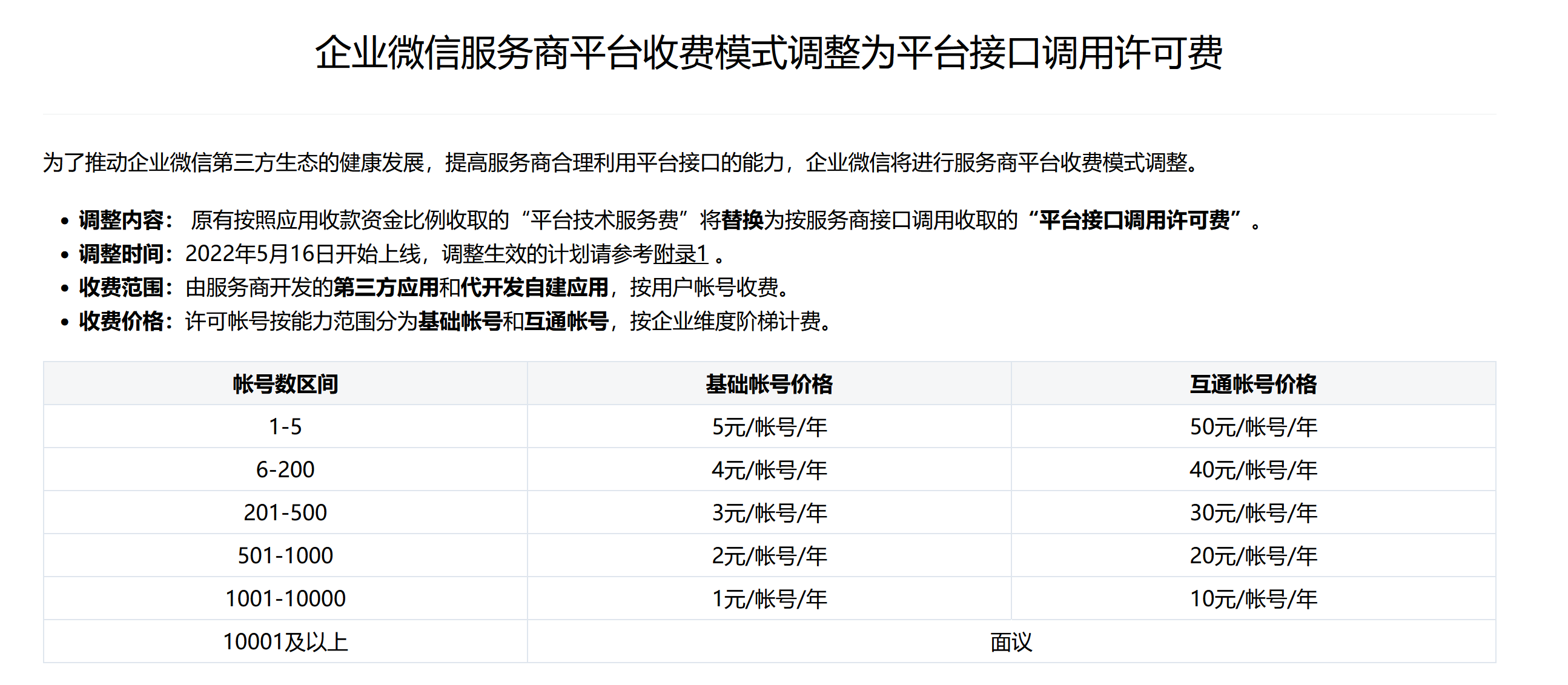 企业微信调用API收费吗？ - 开发者社区 - 企业微信开发者中心