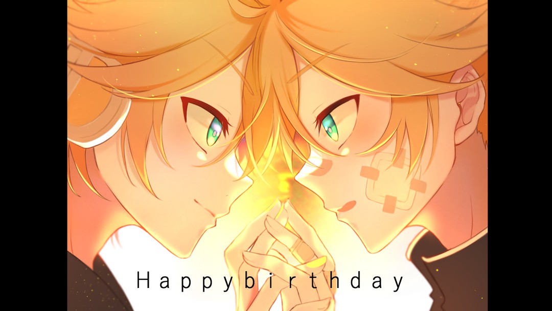 鏡音レン誕生日イラスト タツわんこ 一绘