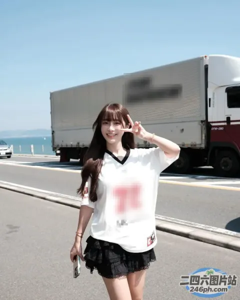 穿着白衬衫走在街上的阿拉夫德女人