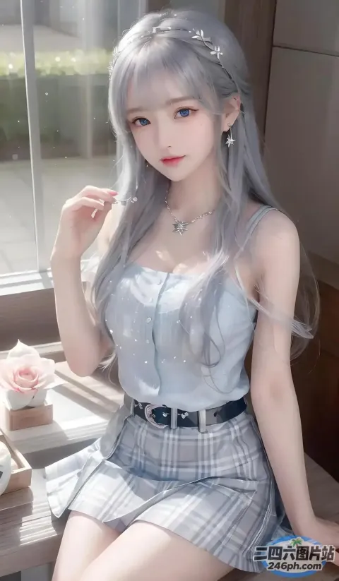 一个女人和泰迪熊坐在桌子上的特写