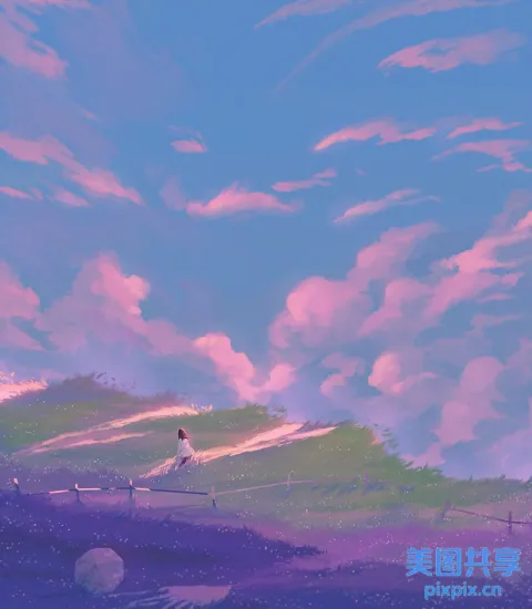 画一只鸟在田野的铁轨上行走