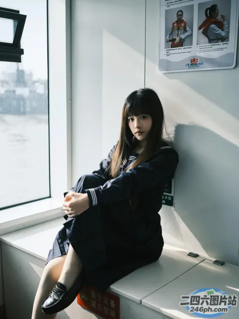 坐在房间窗台上的阿拉夫德女人