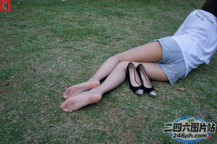 草地上的阿拉夫斯腿和鞋子