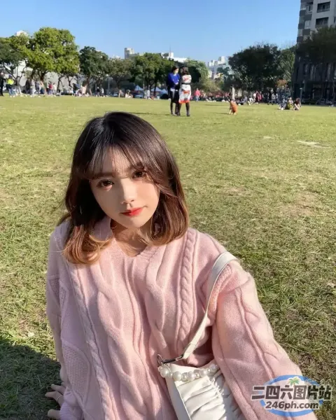 阿拉菲女人拿着钱包坐在公园的草地上
