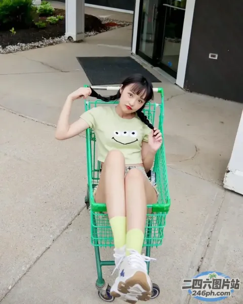 Araffe 坐在购物车里，车上有一只猫