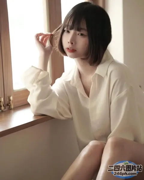 坐在窗台上的人的特写
