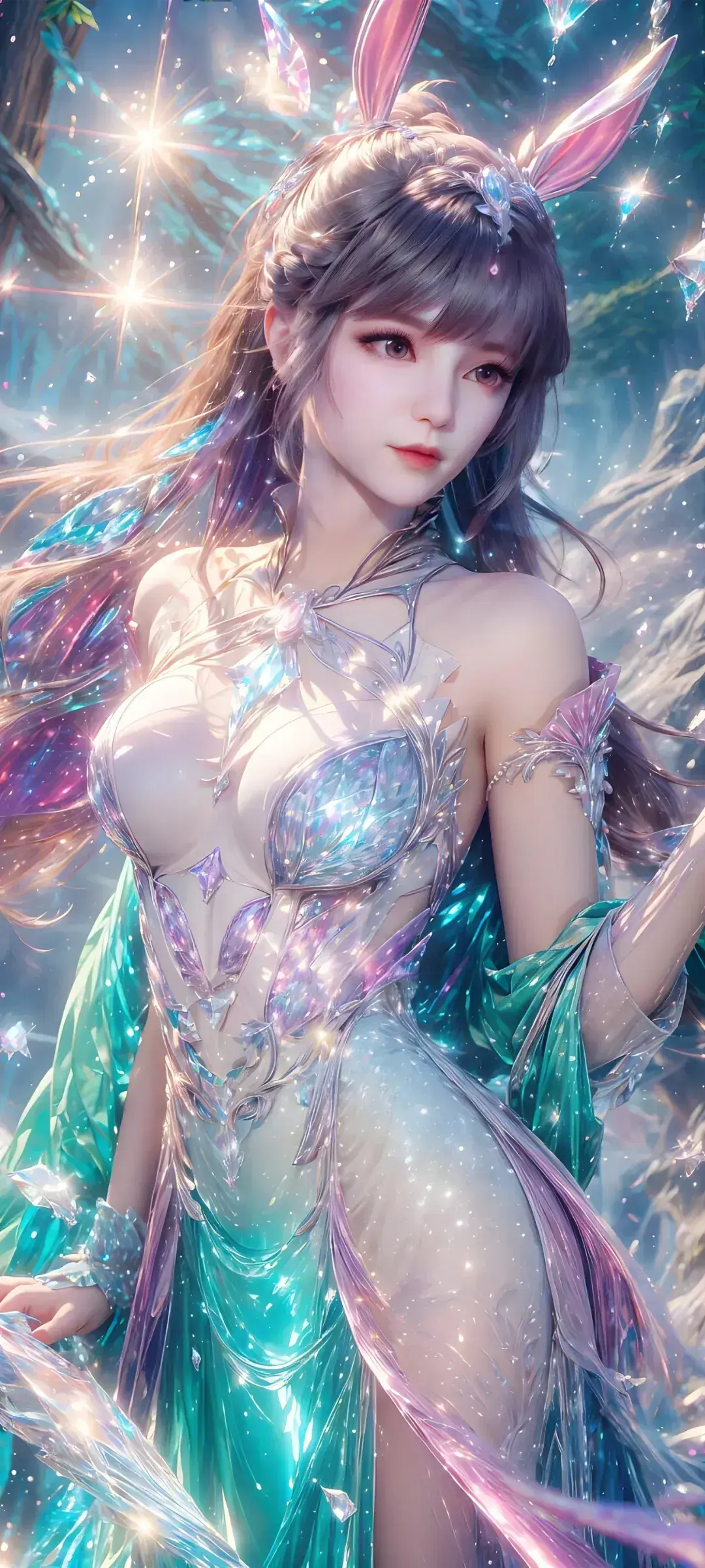 一个穿着连衣裙的女人拿着剑的特写
