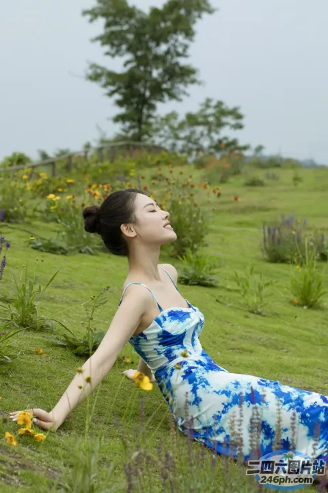 躺在花田里的阿拉费德女人